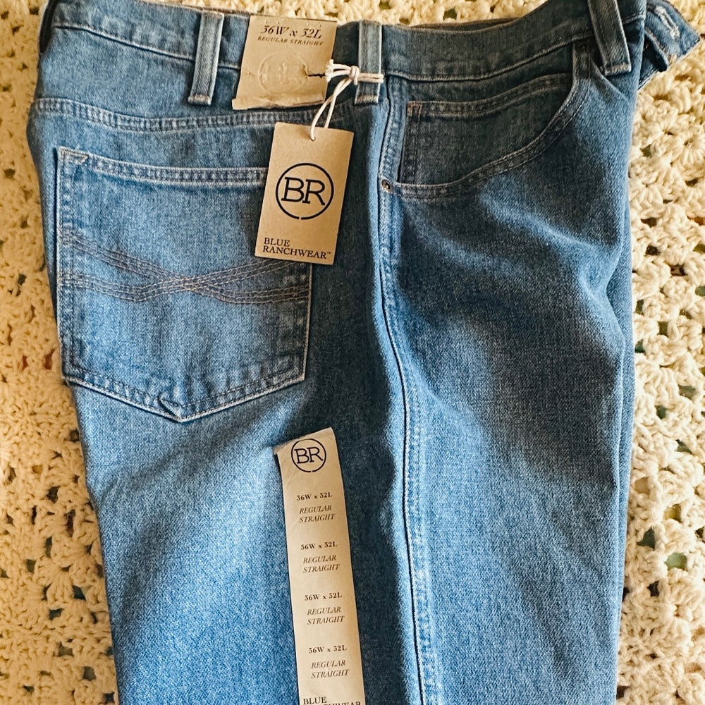 Blue Ranchwear Men's Bronc Rider Wash Dillon Regular Straight Denim Jeans
